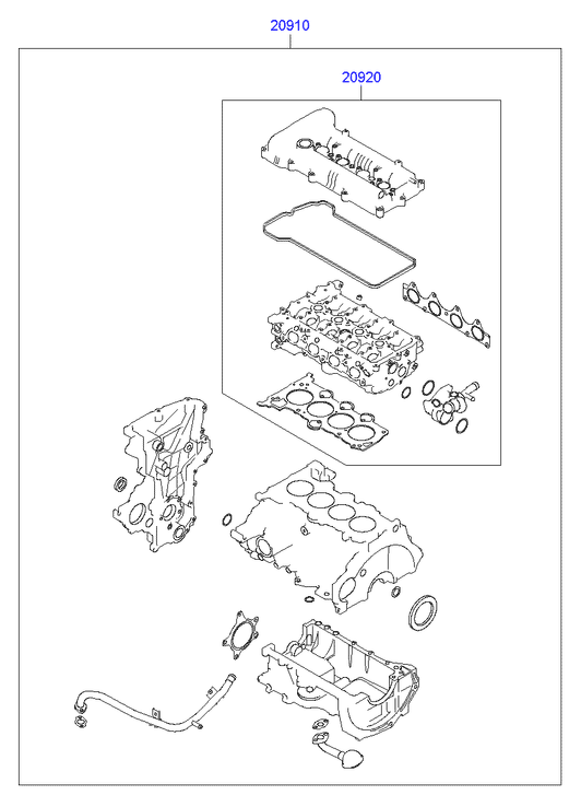 KIA-HYUNDAI 20920-2BA00 - Set garnituri, chiulasa aaoparts.ro