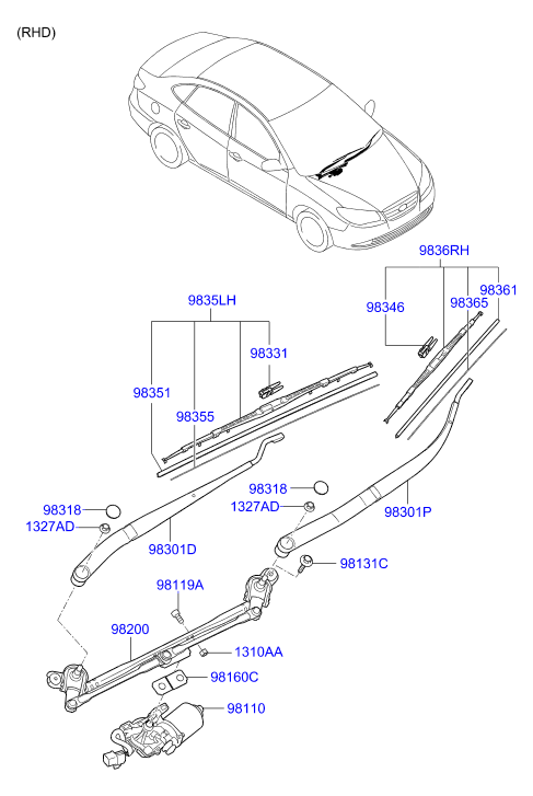 KIA-HYUNDAI 98350 2H000 - Lamela stergator aaoparts.ro