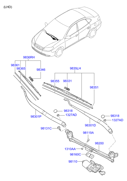 KIA-HYUNDAI 98350 2H000 - Lamela stergator aaoparts.ro