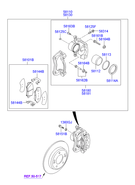 KIA-HYUNDAI 58101-3XA10 - Set placute frana,frana disc aaoparts.ro