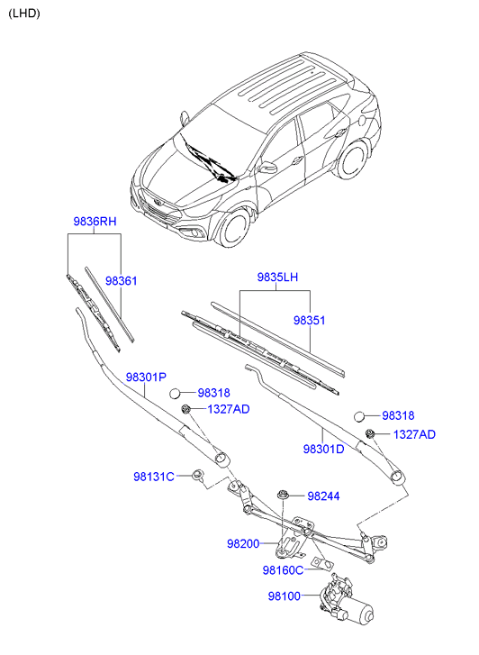 KIA-HYUNDAI 983602Y000 - Lamela stergator aaoparts.ro