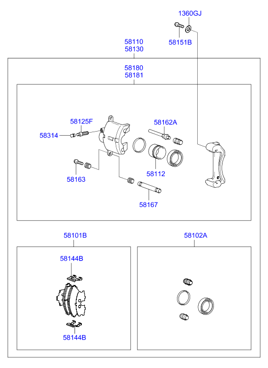 KIA 58101 25A20 - Set placute frana,frana disc aaoparts.ro