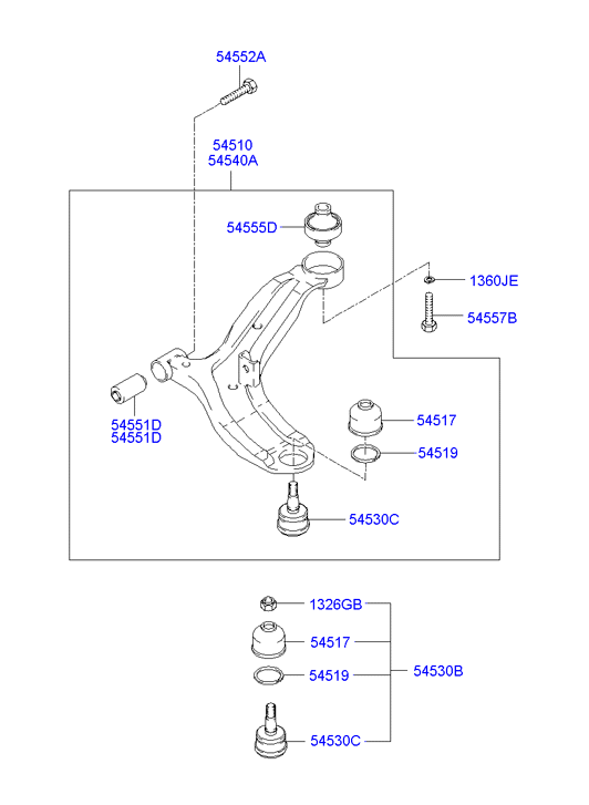 Hyundai 54503-25A00* - Articulatie sarcina / ghidare aaoparts.ro