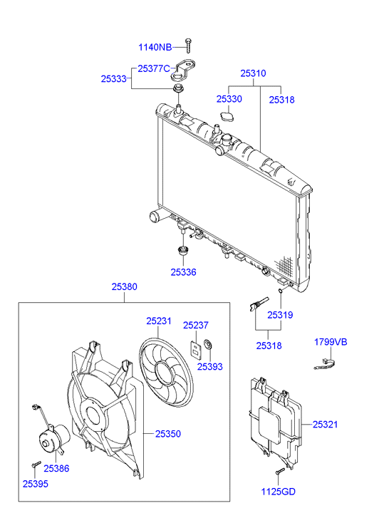 KIA-HYUNDAI 25330-25000 - Buson,radiator aaoparts.ro