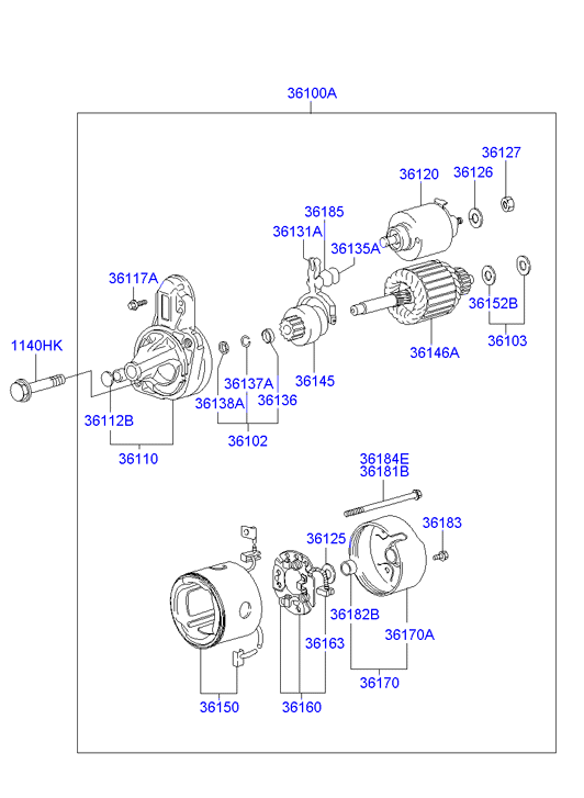 Hyundai (BEIJING) 36182-21740 - Bucsa,arbore demaror aaoparts.ro