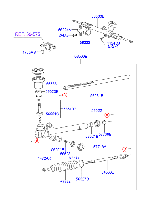 KIA-HYUNDAI 56528-24000 - Ansamblu burduf, directie aaoparts.ro
