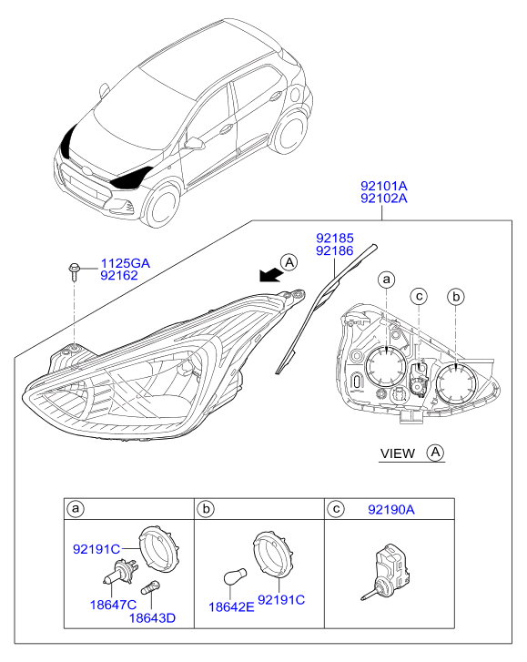 KIA-HYUNDAI 18647-61566 - Bec, proiector ceata aaoparts.ro