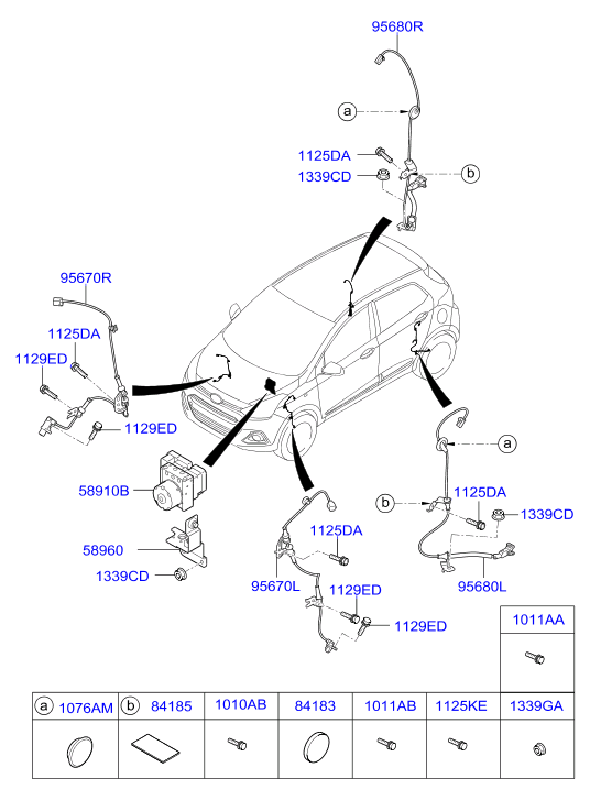 Hyundai 95671B4300 - Senzor,turatie roata aaoparts.ro