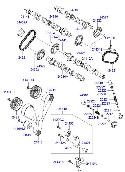 Hyundai 24450-37100 - Rola ghidare / conducere, curea distributie aaoparts.ro