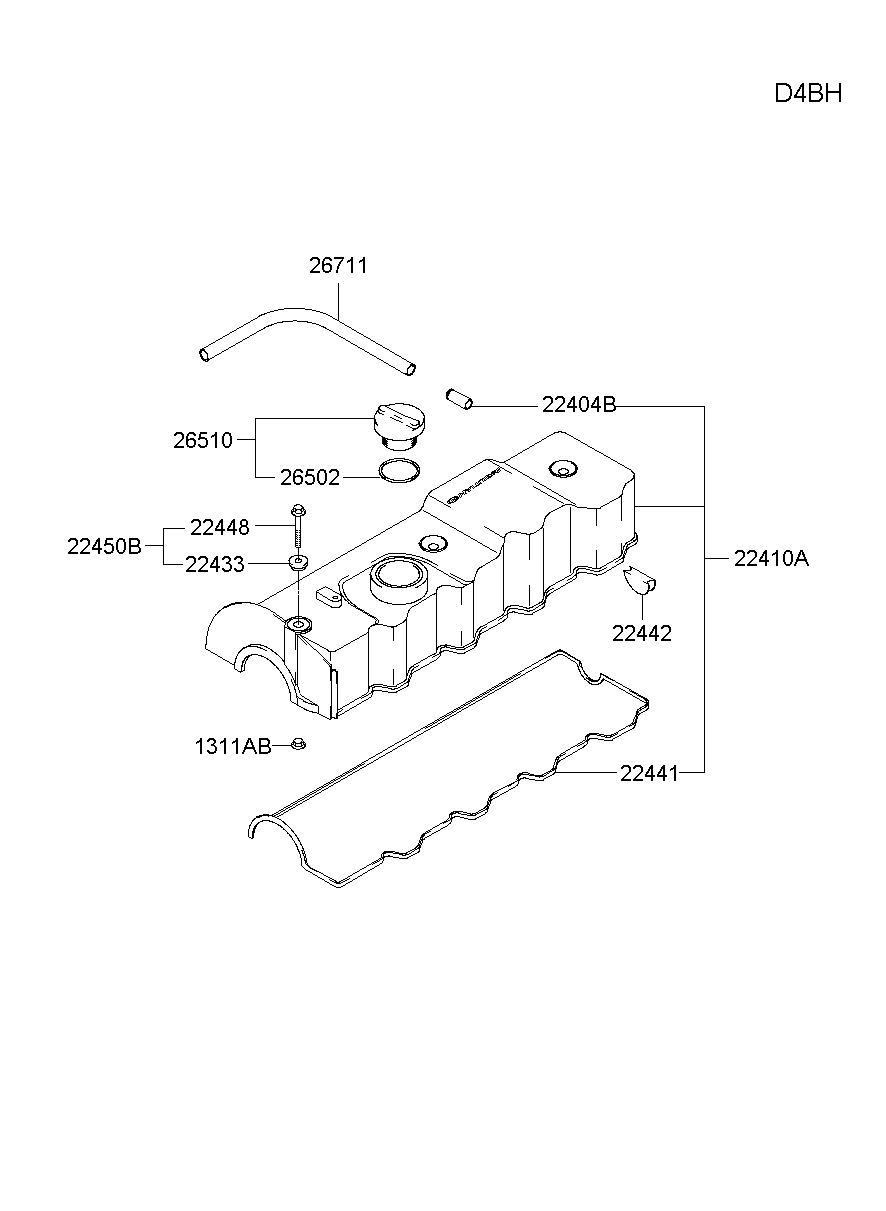 KIA-HYUNDAI 22441-42901 - Garnitura, capac supape aaoparts.ro