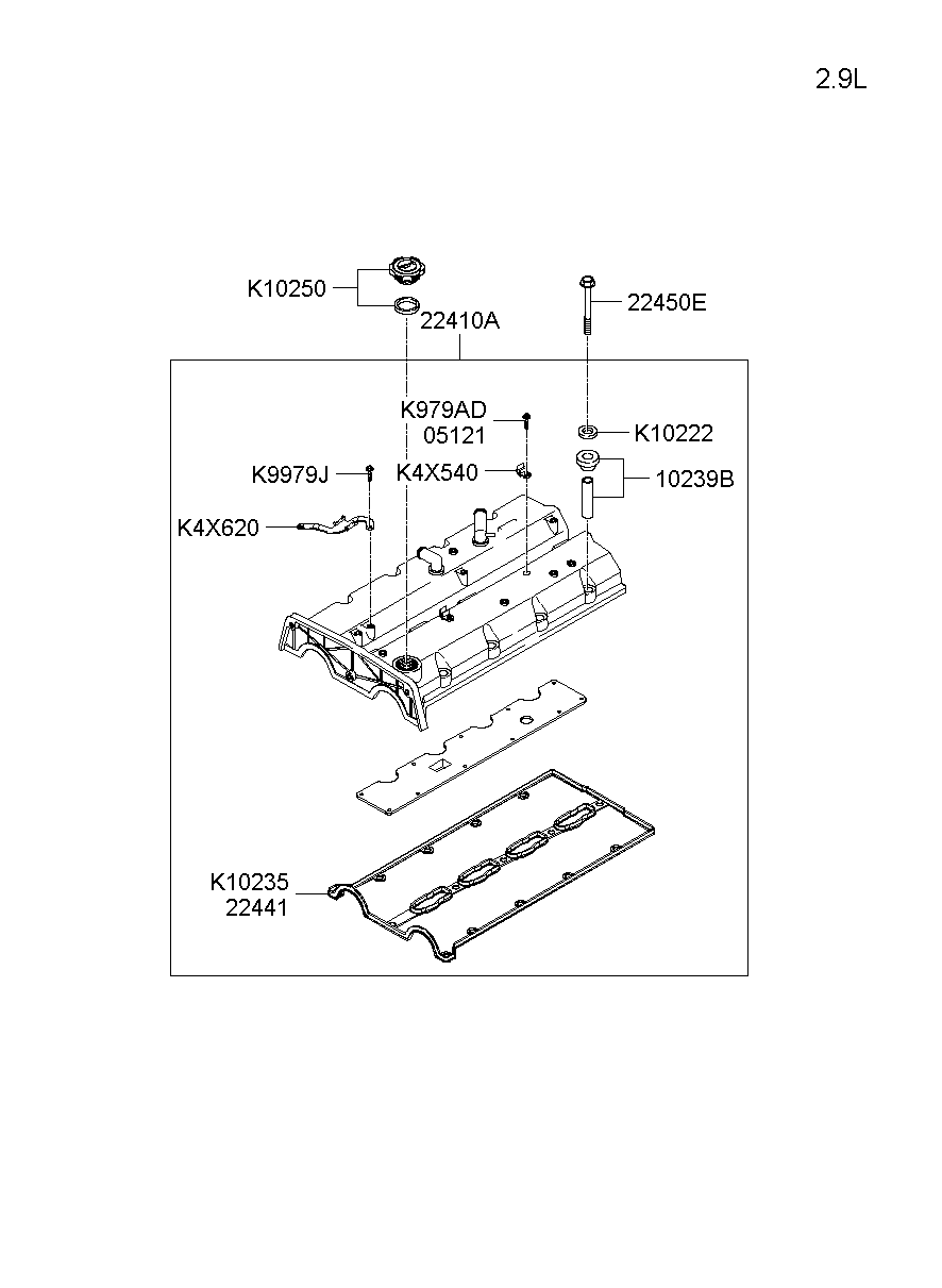 KIA-HYUNDAI 22441-42901 - Garnitura, capac supape aaoparts.ro