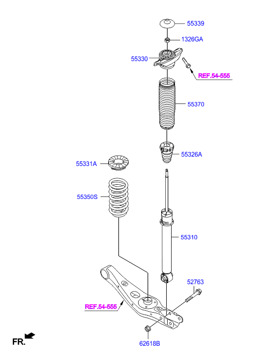 Hyundai 55326D3000 - Tampon cauciuc, suspensie aaoparts.ro