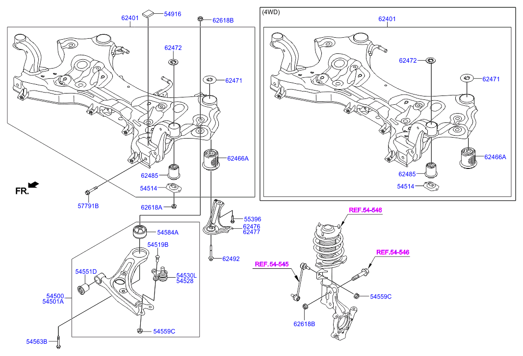 Hyundai 54530-C1000 - Articulatie sarcina / ghidare aaoparts.ro