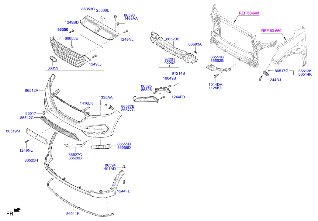 KIA-HYUNDAI 86561D7000 - Grila ventilatie, bara protectie aaoparts.ro