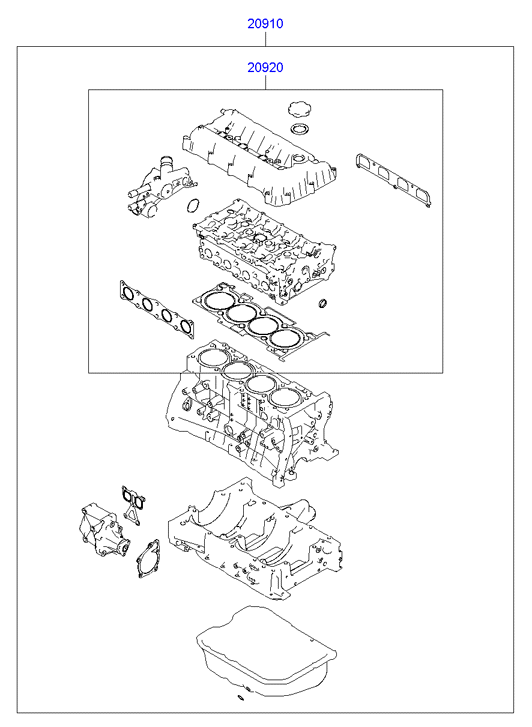 Hyundai 20920-2GP00 - Set garnituri, chiulasa aaoparts.ro