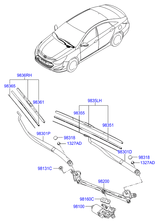 KIA-HYUNDAI 98351-3X100 - Lamela stergator aaoparts.ro