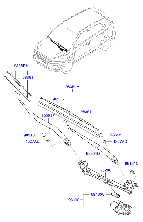 KIA-HYUNDAI 983503X000 - Lamela stergator aaoparts.ro