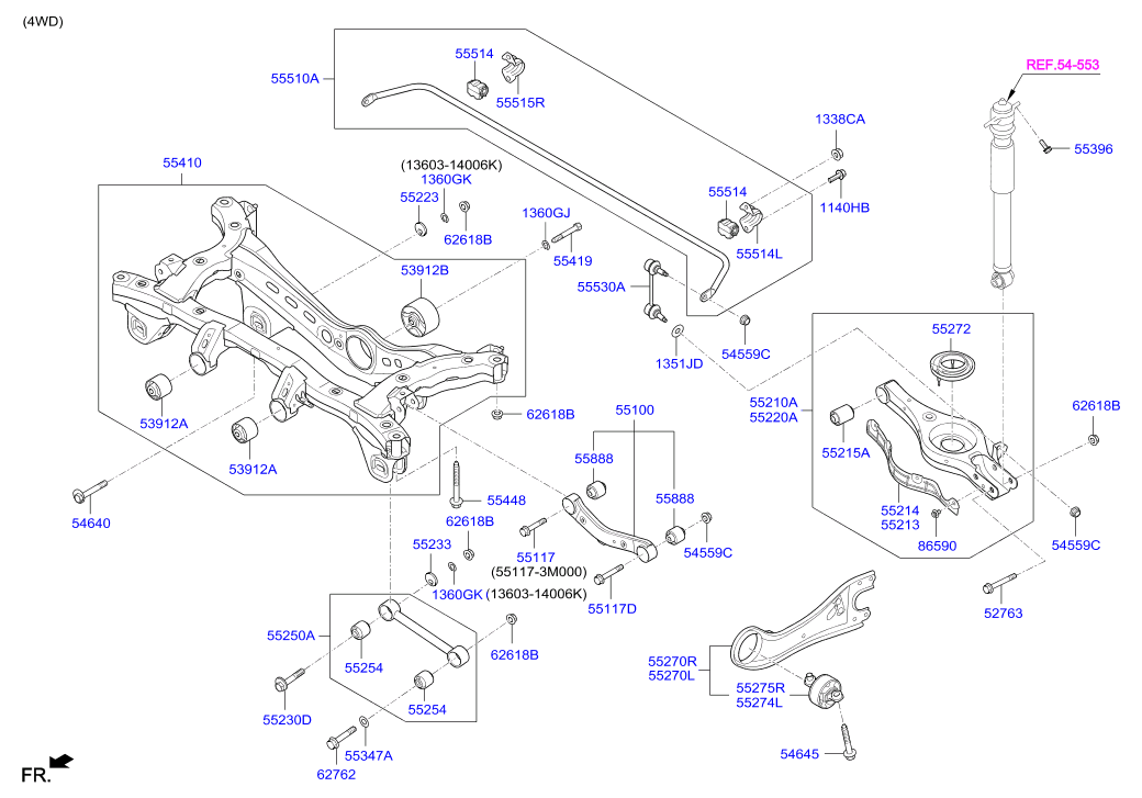 Hyundai 55260-3K100 - Surub corectare inclinare aaoparts.ro