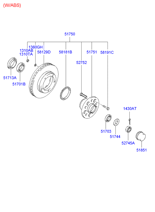 KIA 51701-44030 - Set rulment roata aaoparts.ro