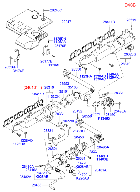 KIA-HYUNDAI 28355-4A001 - Garnitura, galerie admisie aaoparts.ro