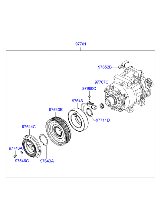 Hyundai 97701-3K220 - Compresor, climatizare aaoparts.ro