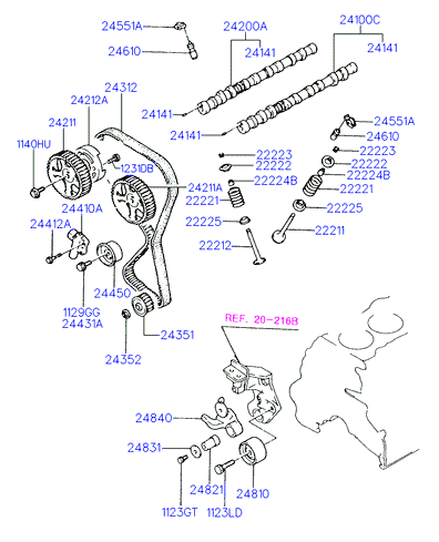 Hyundai 22224-33005D - Set garnituri, ax supape aaoparts.ro