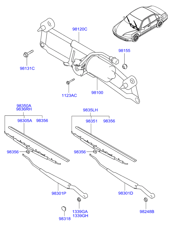 Hyundai 98350 28020 - Lamela stergator aaoparts.ro