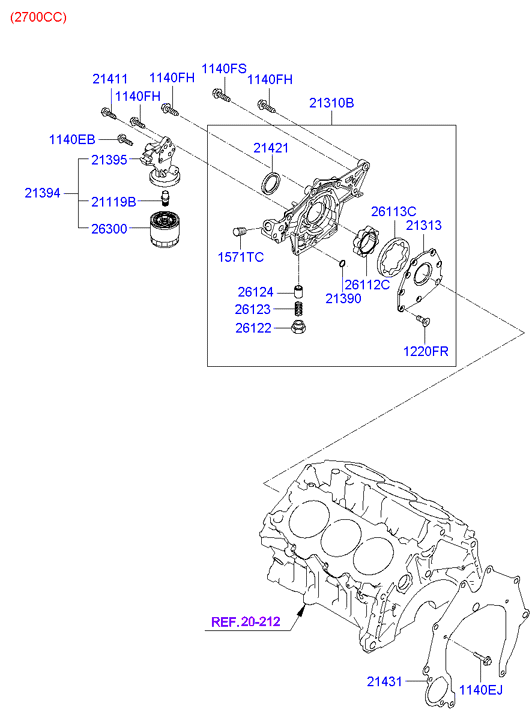 Hyundai 26310 27400 - Filtru ulei aaoparts.ro