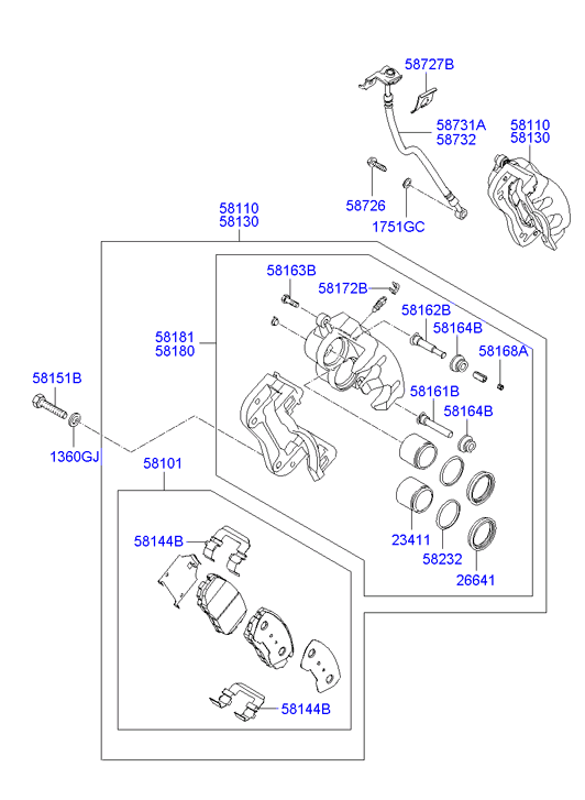 KIA 581012BA10 - Set placute frana,frana disc aaoparts.ro