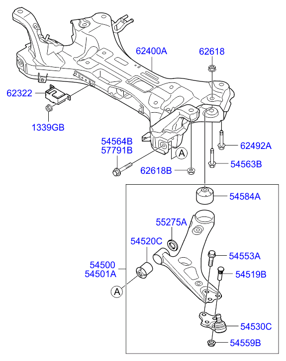 Hyundai 54500-2Y000 - Brat, suspensie roata aaoparts.ro