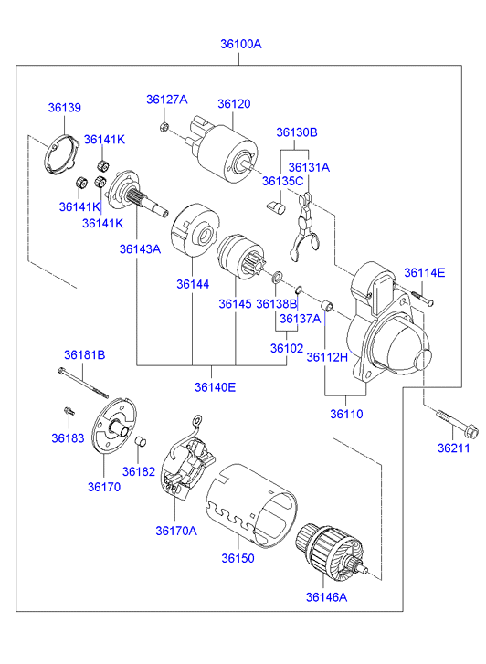 Hyundai (BEIJING) 36100-2G200 - Starter aaoparts.ro