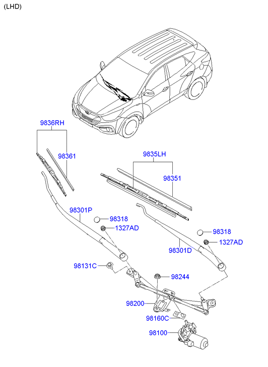 KIA-HYUNDAI 983602Y000 - Lamela stergator aaoparts.ro