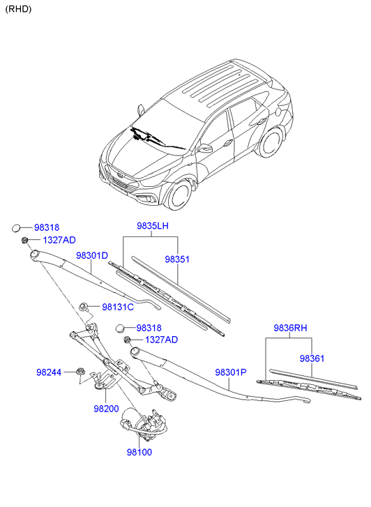 KIA-HYUNDAI 983602Y000 - Lamela stergator aaoparts.ro
