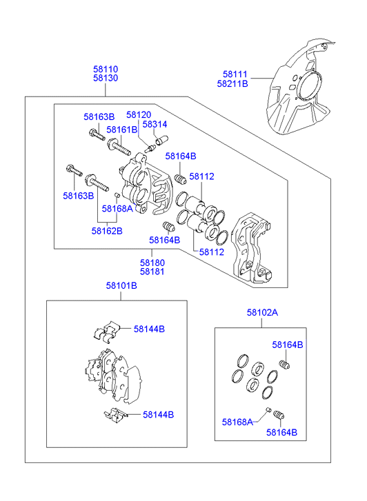 Hyundai 58101-47A00 - Set placute frana,frana disc aaoparts.ro