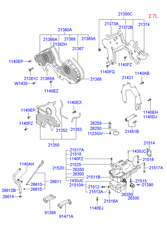 KIA-HYUNDAI 26614-35020 - Garnitura, suruburi capac supape aaoparts.ro