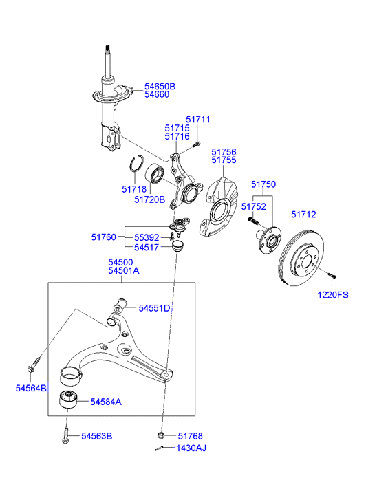 KIA 54500-1E000 - Brat, suspensie roata aaoparts.ro