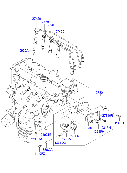 KIA-HYUNDAI 27310-26600 - Bobina de inductie aaoparts.ro