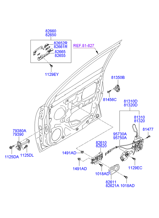 KIA-HYUNDAI 82660-1E000-CA - Maner usa aaoparts.ro