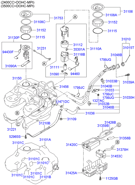 KIA-HYUNDAI 311102P900 - Modul alimentare combustibil aaoparts.ro