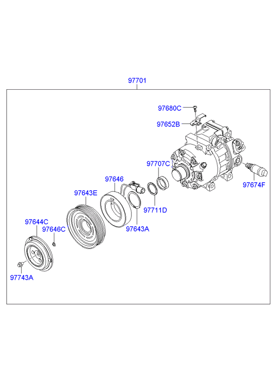 KIA-HYUNDAI 97701-2B750 - Compresor, climatizare aaoparts.ro