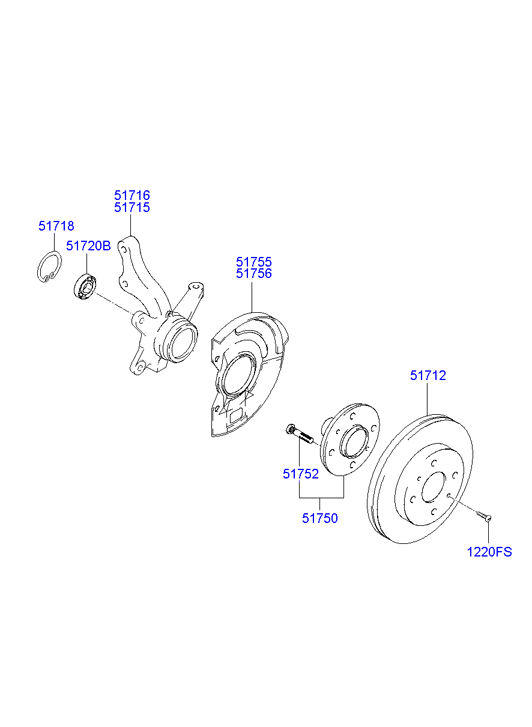 Hyundai 51720-1C000 - Set rulment roata aaoparts.ro