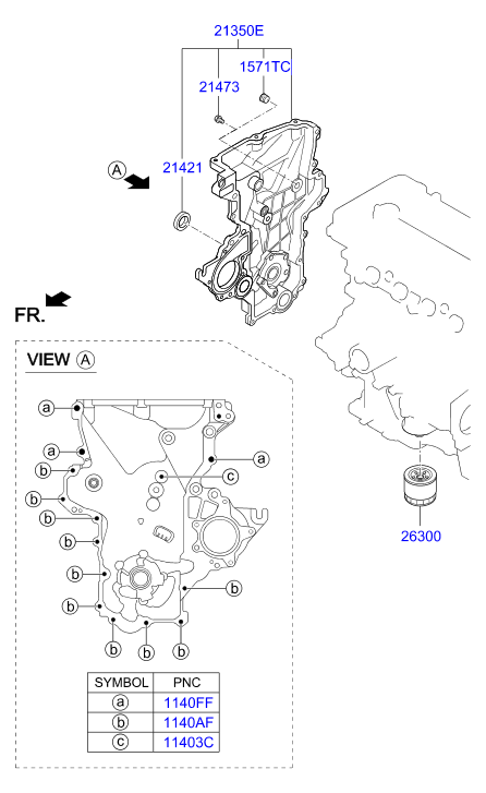 Hyundai 21421-2B000 - Simering, arbore cotit aaoparts.ro