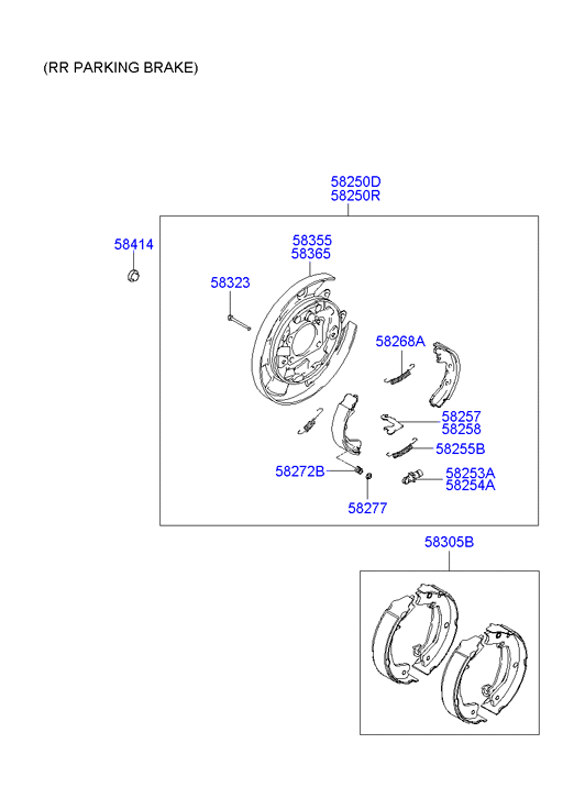 KIA-HYUNDAI 58305-3KA00 - Set saboti frana, frana de mana aaoparts.ro