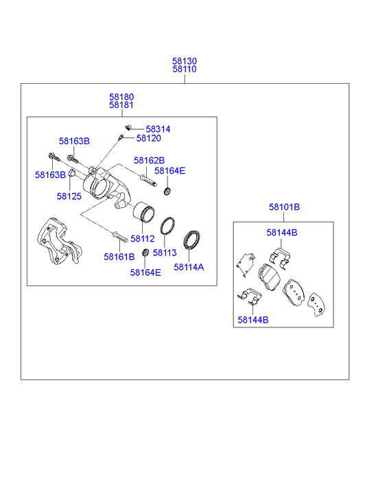 KIA 58190 1HA00 - Etrier frana aaoparts.ro