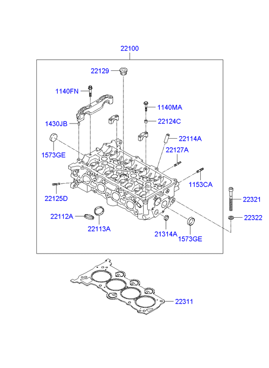 KIA 22311-2B002 - Garnitura, chiulasa aaoparts.ro