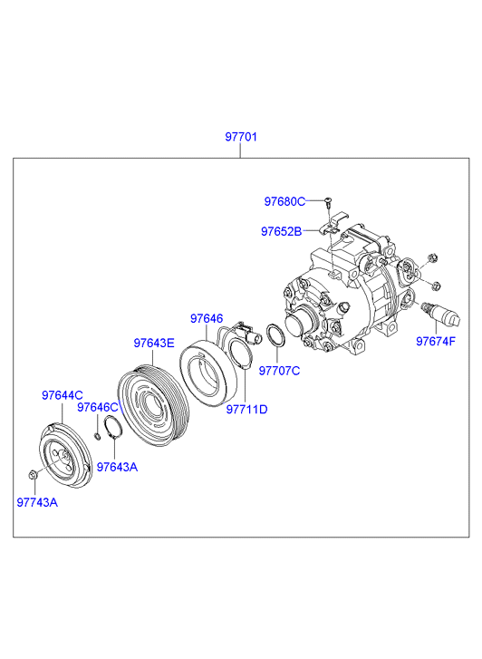 KIA-HYUNDAI 97701-2H040 - Compresor, climatizare aaoparts.ro