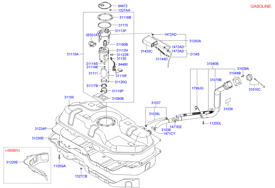 KIA-HYUNDAI 31111-2D460 - Pompa combustibil aaoparts.ro