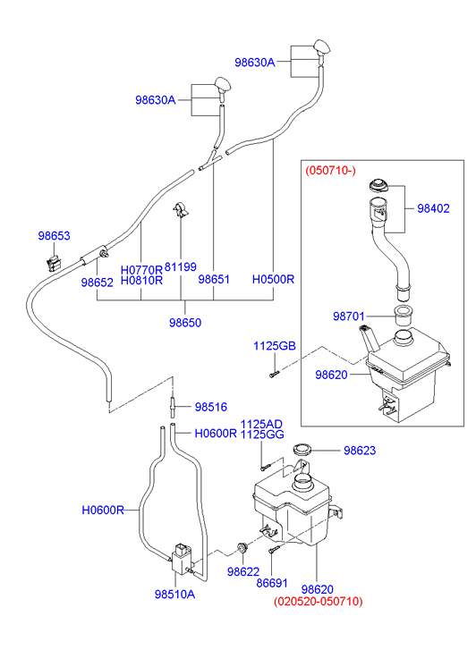 KIA 98510-1C100 - Pompa de apa,spalare parbriz aaoparts.ro