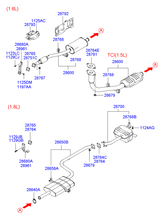 Hyundai 28640-17000 - Conector teava, sistem de esapament aaoparts.ro