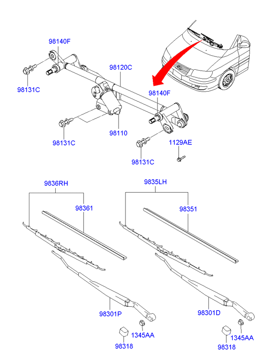 Hyundai 9836017000 - Lamela stergator aaoparts.ro